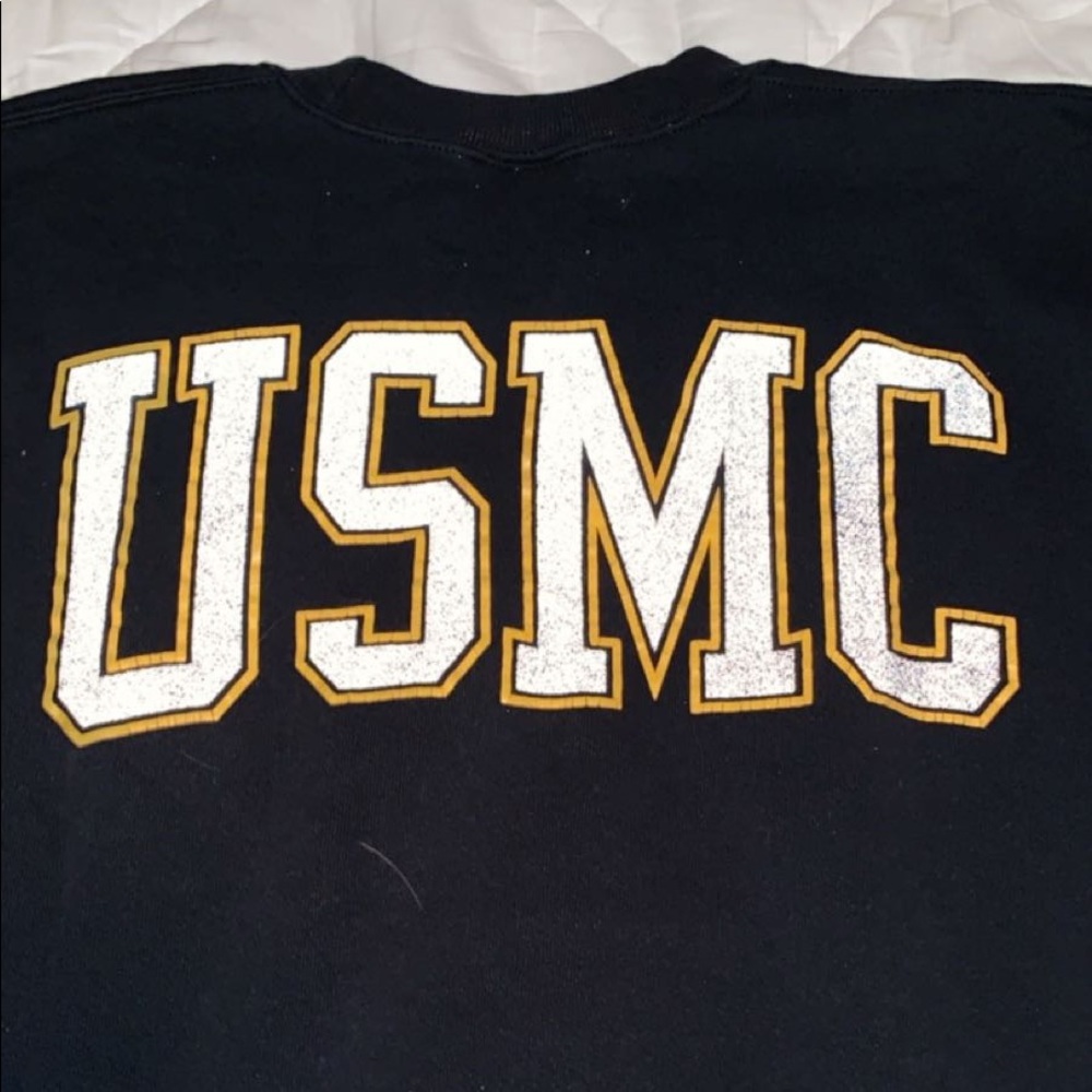 usmc vintage reflective crew neck size small